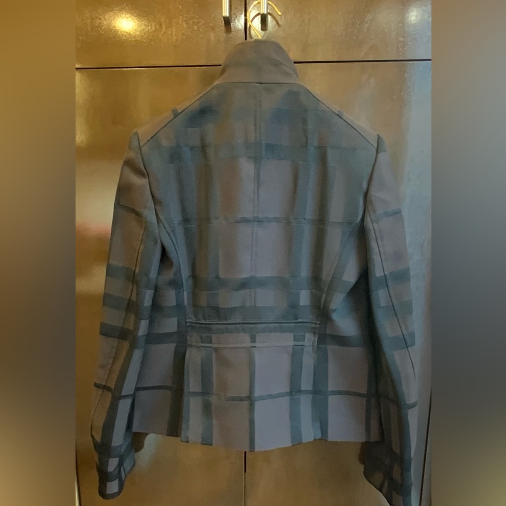 Burberry Brown and Black Plaid Tailored Blazer Jacket - Picture 3 of 16